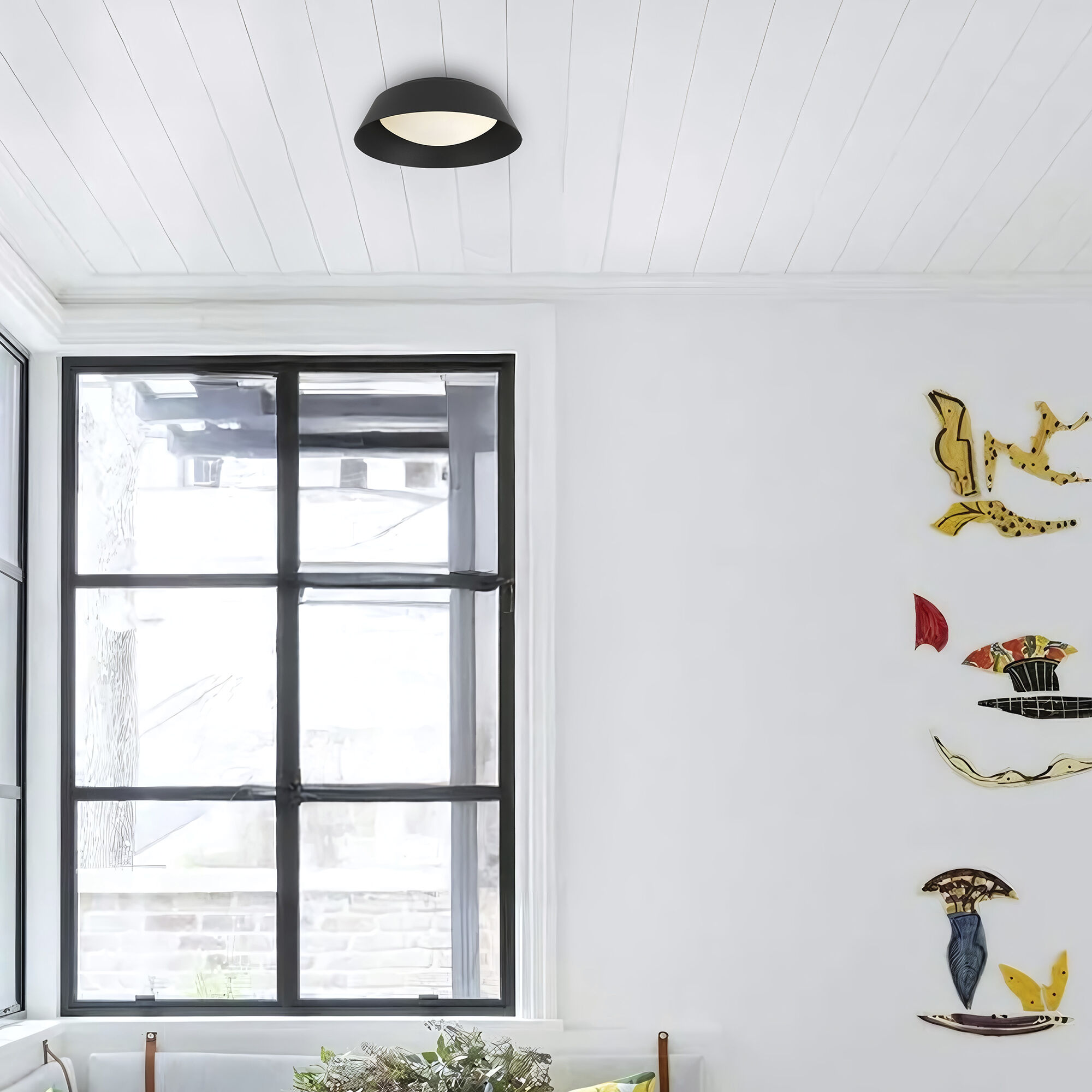 Pez LED 11 inch Sand Black Outdoor Flush Mount